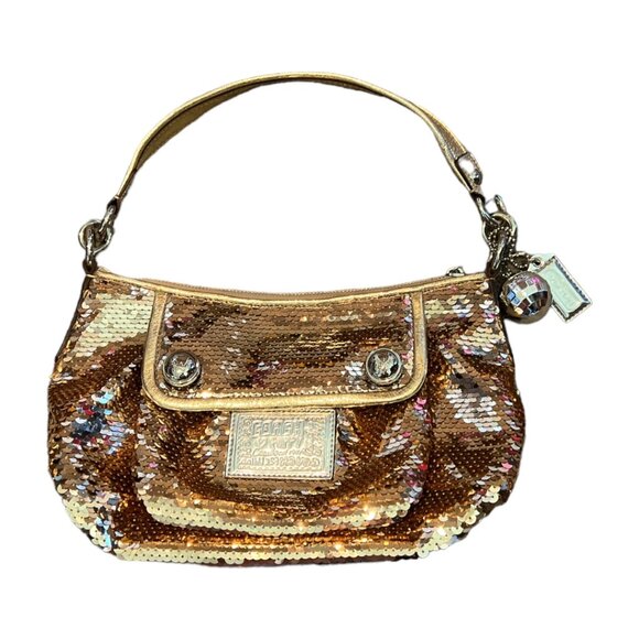 Coach Handbags - Coach Poppy Gold Sequin Purse Never Used NWOT Dust Bag Rare